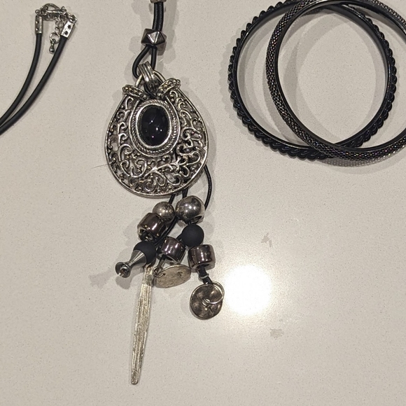 Corporate Goth Necklace and Bangles Bundle - Picture 1 of 2